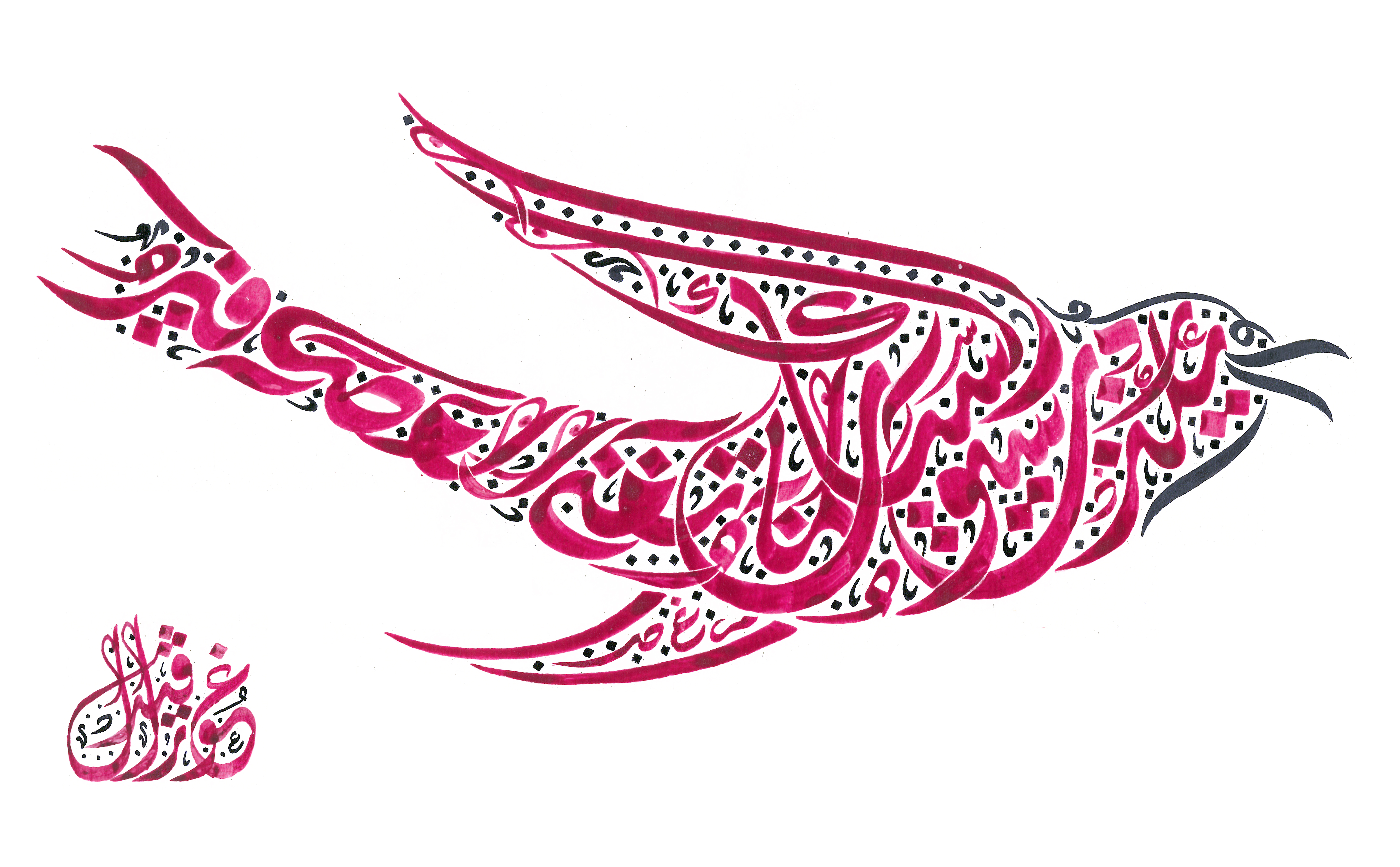 Politician Bird - Arabic Calligraphy by Everitte Barbee